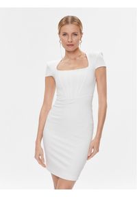 Marciano Guess Sukienka koktajlowa 4RGK67 6375Z Biały Slim Fit. Kolor: biały. Materiał: wiskoza. Styl: wizytowy