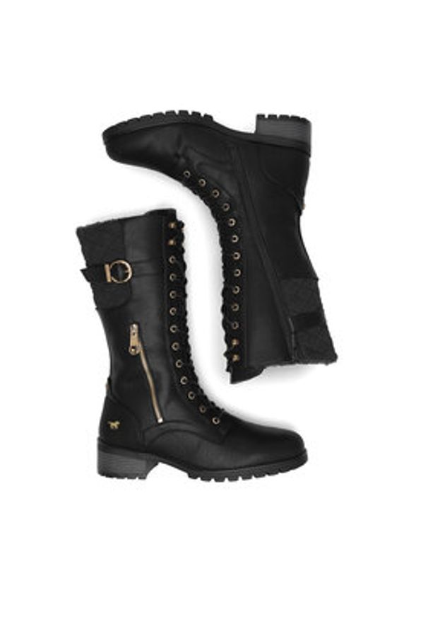 Mustang Kozaki 1435-602 Czarny. Kolor: czarny. Materiał: materiał