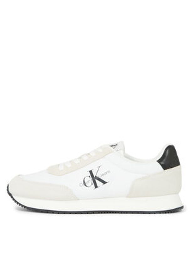 Calvin Klein Jeans Sneakersy Retro Runner Su-Ny Mono YM0YM00746 Biały. Kolor: biały. Materiał: materiał