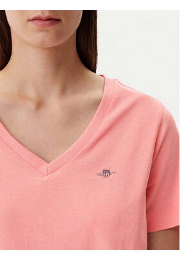 GANT - Gant T-Shirt Shield 4200750 Różowy Regular Fit. Kolor: różowy. Materiał: bawełna
