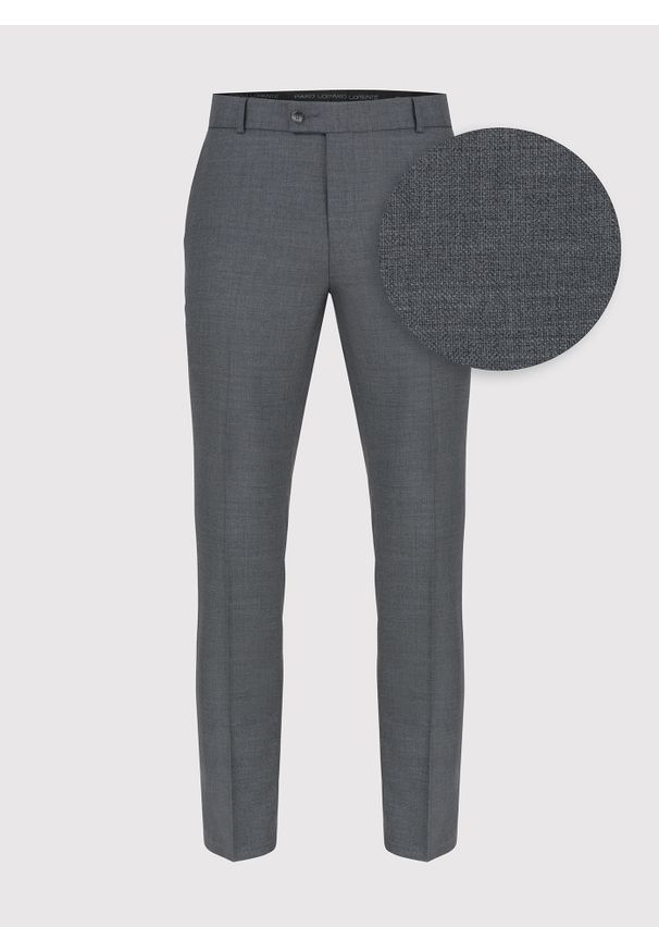 Pako Lorente - PAKO LORENTE – Szare wełniane spodnie garniturowe. Okazja: na ślub cywilny, na wesele. Kolor: szary. Materiał: wełna. Wzór: gładki. Styl: elegancki