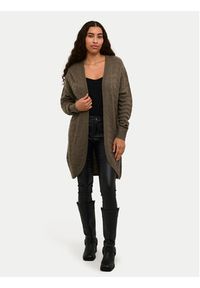 Kaffe Kardigan Kaemria 10506359 Khaki Regular Fit. Kolor: brązowy. Materiał: bawełna