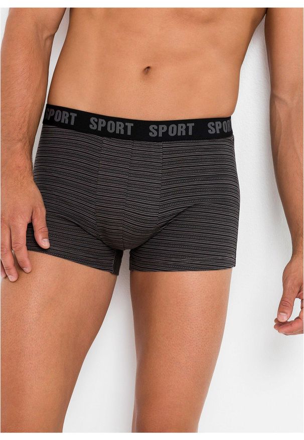 bonprix - Bokserki o dopasowanym kroju z bawełną (3 pary). Kolor: czerwony, czarny. Materiał: bawełna. Wzór: gładki, paski, nadruk