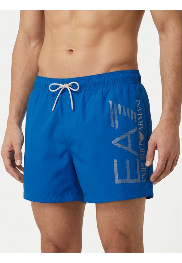 EA7 Emporio Armani Szorty kąpielowe 7M002001 AF14497 MB015 Niebieski Regular Fit. Kolor: niebieski. Materiał: syntetyk