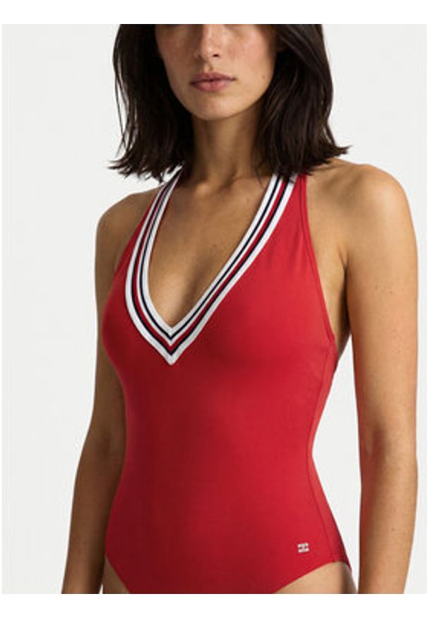 TOMMY HILFIGER - Tommy Hilfiger Strój kąpielowy Halter UW0UW06356 Czerwony. Kolor: czerwony. Materiał: syntetyk