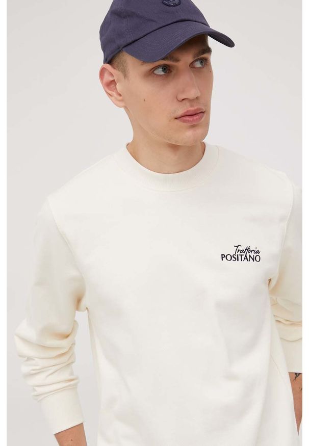 Jack & Jones bluza bawełniana męska kolor beżowy z aplikacją. Kolor: beżowy. Materiał: bawełna. Wzór: aplikacja