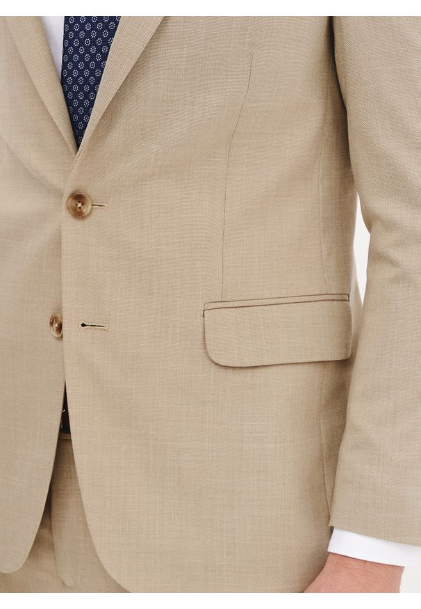 Pako Lorente - PAKO LORENTE – Beżowa marynarka garniturowa. Kolor: beżowy. Materiał: wiskoza, poliester, elastan. Wzór: gładki. Styl: młodzieżowy