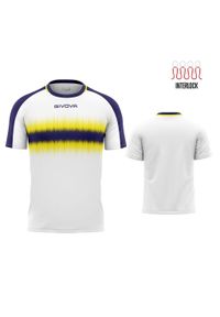 Męski T-shirt Givova Radio Sport w kolorze niebiesko-żółtym. Kolor: żółty, niebieski, biały, wielokolorowy. Materiał: poliester. Sport: fitness, joga i pilates, kolarstwo