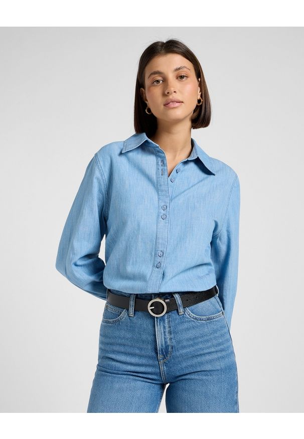 Lee - DAMSKA KOSZULA JEANSOWA LEE BALLOON SLEEVE SHIRT NEVER AGES 112370985. Materiał: jeans