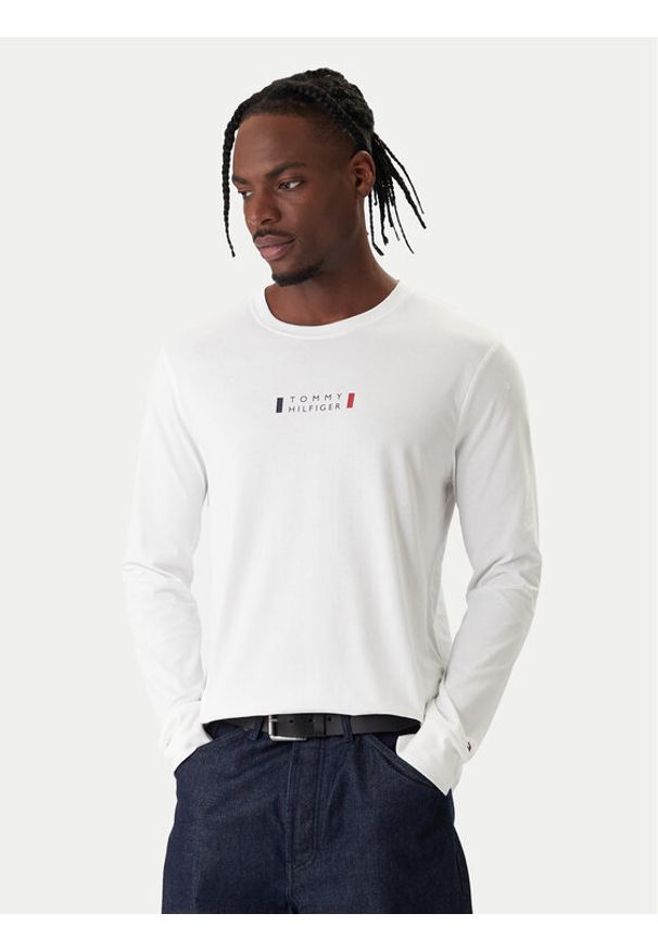 TOMMY HILFIGER - Tommy Hilfiger Longsleeve Brand Love MW0MW41454 Biały Regular Fit. Kolor: biały. Materiał: bawełna. Długość rękawa: długi rękaw