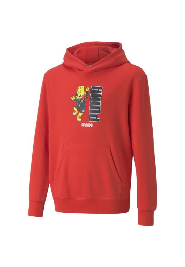 Bluza z kapturem dla dzieci Puma Hoodie. Typ kołnierza: kaptur. Kolor: czerwony. Materiał: bawełna, materiał. Sport: joga i pilates
