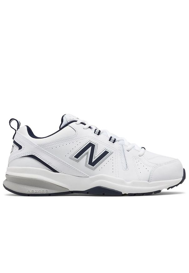 Buty męskie New Balance MX608WN5 - białe. Okazja: na co dzień. Zapięcie: sznurówki. Kolor: biały. Materiał: materiał, syntetyk, skóra. Szerokość cholewki: normalna. Sezon: lato