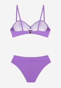 Born2be - Fioletowe Dwuczęściowe Bikini Na Plażę i Basen z Odpinanymi Ramiączkami i Ozdobnym Wycięciem Urilienne. Kolekcja: plus size. Kolor: fioletowy. Długość: długie #2