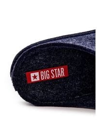 Big-Star - Klasyczne Męskie Papcie Big Star KK176002 Granatowe niebieskie. Okazja: na co dzień. Kolor: niebieski. Materiał: wełna, materiał. Obcas: na platformie. Styl: klasyczny #3