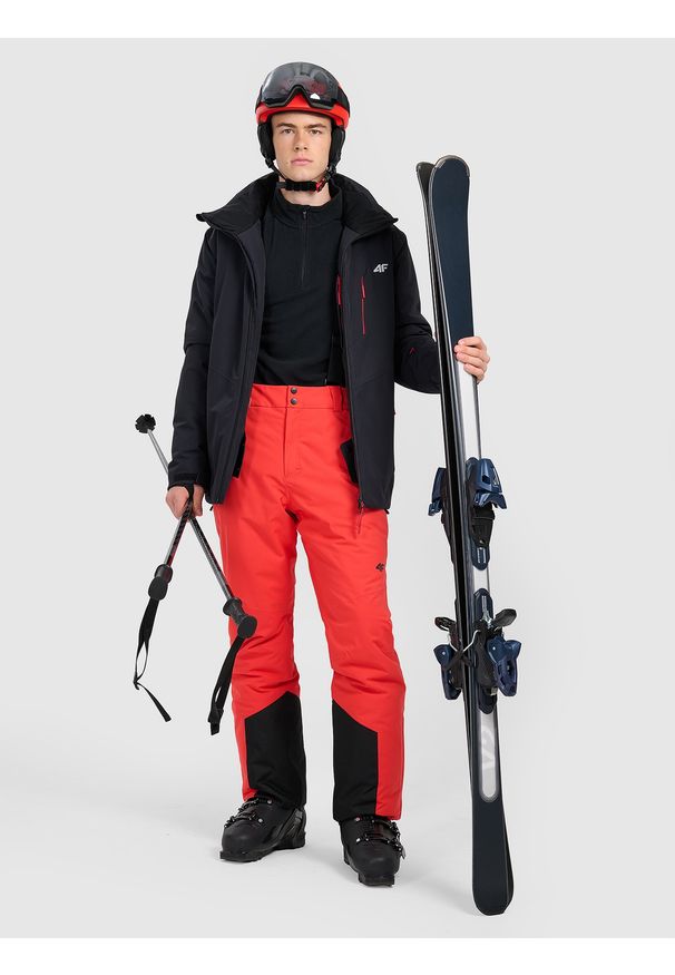 4f - 4F Kurtka narciarska membrana 10000 męska - czarna M. Kolor: czarny. Materiał: materiał. Wzór: gładki. Sezon: zima