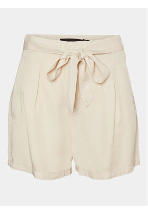 Vero Moda Szorty materiałowe Mia 10209543 Beżowy Slim Fit. Kolor: beżowy. Materiał: lyocell
