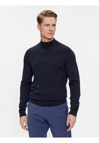 Calvin Klein Sweter Superior K10K110424 Granatowy Regular Fit. Kolor: niebieski. Materiał: wełna #1