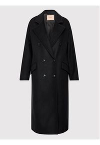 TwinSet - TWINSET Płaszcz wełniany 222TP2061 Czarny Regular Fit. Kolor: czarny. Materiał: wełna #4