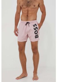 BOSS szorty kąpielowe kolor różowy. Kolor: różowy. Materiał: materiał #1