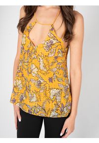 Patrizia Pepe Top | 2C1373/A044 | Kobieta | Pomarańczowy. Okazja: na co dzień. Kolor: pomarańczowy. Materiał: jedwab. Długość rękawa: na ramiączkach. Wzór: aplikacja. Sezon: lato. Styl: casual, elegancki #4
