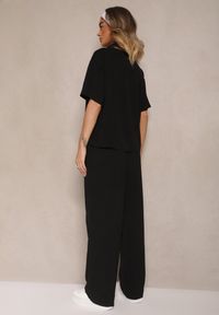 Renee - Czarny Komplet w Stylu Oversize Utility Bluzka i Szerokie Spodnie Eviralitta. Kolor: czarny