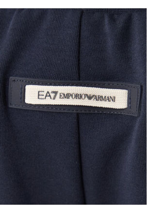 EA7 Emporio Armani Spodnie dresowe 7M001482 AF12660 UB102 Granatowy Regular Fit. Kolor: niebieski. Materiał: syntetyk, bawełna