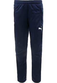 Puma - Spodnie Sportowe PUMA JR Peacoat 116 - Optymalny Komfort i Swoboda Ruchu. Kolor: niebieski. Materiał: poliester. Sport: piłka nożna