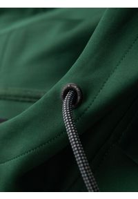 Ombre Clothing - Rozpinana męska bluza z kapturem i lampasami - ciemnozielona V7 - Rozmiar: M. Typ kołnierza: kaptur. Kolor: zielony. Materiał: guma, tkanina, dzianina, poliester, materiał. Wzór: gładki, aplikacja, nadruk. Styl: retro, sportowy #6