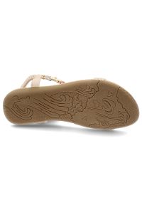 Beżowe Sandały Artiker Eleganckie Obuwie Damskie. Okazja: na co dzień. Zapięcie: pasek. Kolor: beżowy. Wzór: kolorowy, aplikacja. Sezon: lato. Styl: elegancki #2