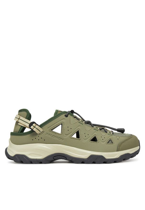 salomon - Salomon Sandały Alhama L47786400 Zielony. Kolor: zielony. Materiał: skóra