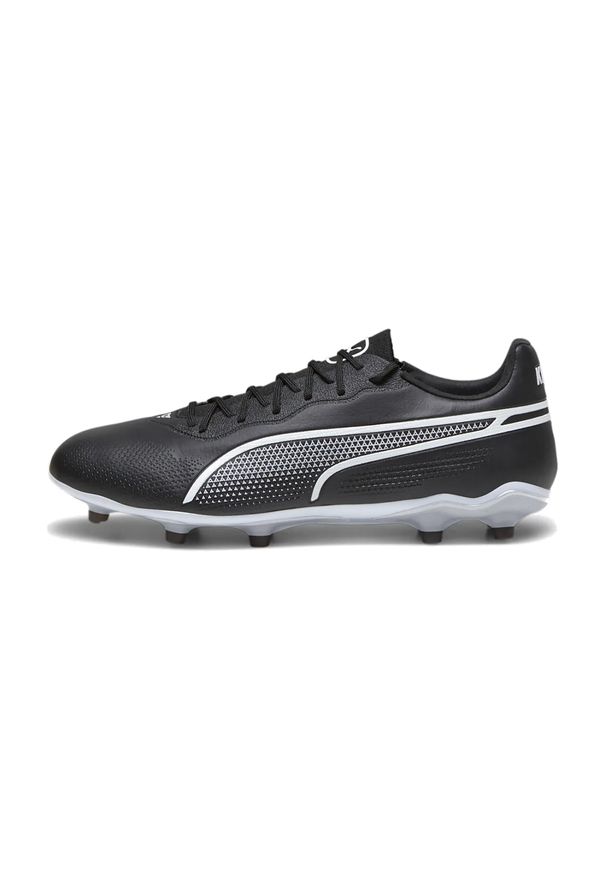 Buty piłkarskie męskie Puma 01 King Pro Fg Ag. Zapięcie: sznurówki. Kolor: czarny, biały, wielokolorowy. Materiał: syntetyk, materiał. Szerokość cholewki: normalna. Sport: piłka nożna