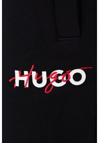 Hugo - HUGO Czarne dresowe spodnie Drokko. Kolor: czarny. Materiał: dresówka #4
