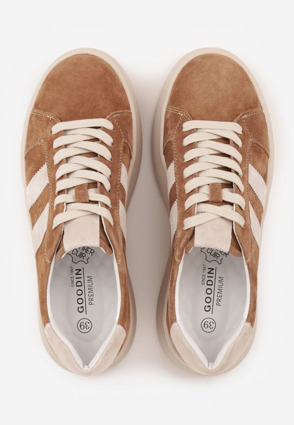 Born2be - Brązowe Sneakersy z Zamszu Naturalnego na Grubej Podeszwie Tesolva. Okazja: na co dzień. Kolor: brązowy. Materiał: zamsz