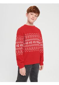 Sinsay - Sweter - czerwony. Kolor: czerwony. Materiał: dzianina, bawełna #1