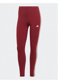 Adidas - adidas Legginsy Essentials 3-Stripes High-Waisted Single Jersey Leggings IC9903 Czerwony. Kolor: czerwony. Materiał: jersey, bawełna