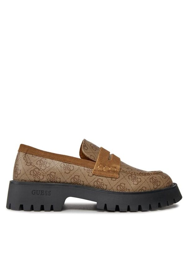 Guess Loafersy FMPMOG FAL14 Beżowy. Kolor: beżowy. Materiał: skóra, zamsz