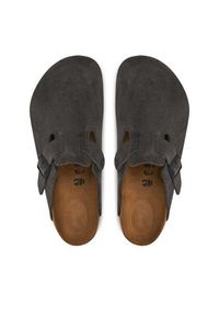 Birkenstock Klapki Boston 1028602 Szary. Kolor: szary. Materiał: skóra, welur