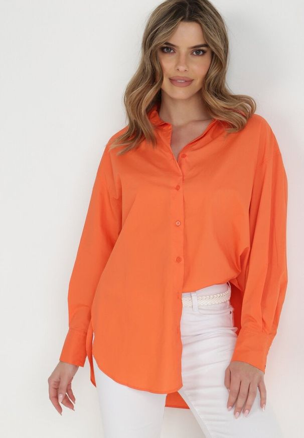 Born2be - Pomarańczowa Koszula Doriemara. Kolor: pomarańczowy. Długość rękawa: długi rękaw. Długość: długie