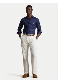 Polo Ralph Lauren Koszula 710B15596003 Granatowy Custom Fit. Typ kołnierza: polo. Kolor: niebieski. Materiał: len #3