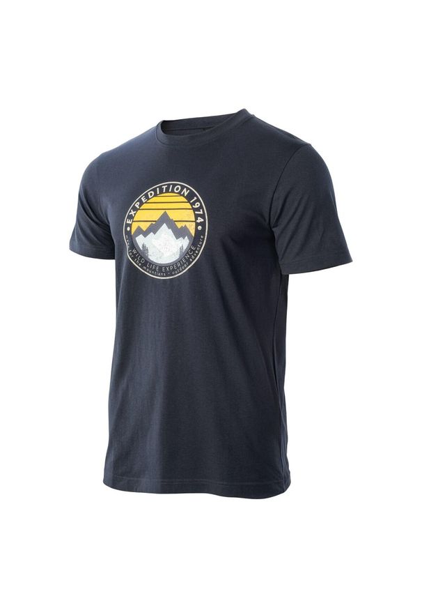 Hi-tec - T-shirt Męski Z Górą Zergo. Kolor: niebieski