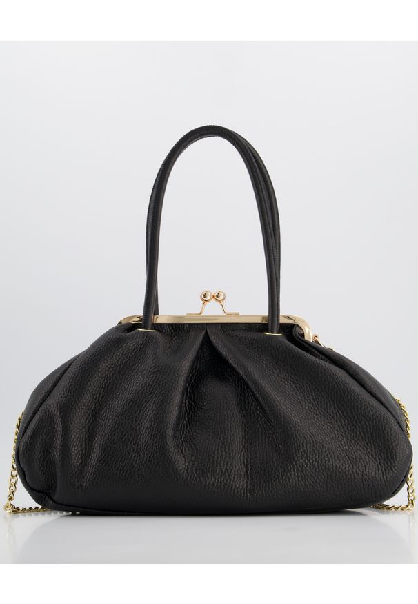 Venezia - TORBA Z BIGLEM A-3023-W DOL NER. Materiał: skórzane