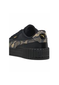 Puma - Damskie sneakersy Carina 3.0 Snake Chic PUMA Black Gold. Kolor: żółty, wielokolorowy, czarny. Wzór: nadruk, motyw zwierzęcy. Sezon: lato