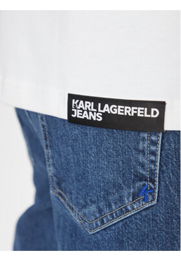 Karl Lagerfeld Jeans T-Shirt A2M17038 Biały Regular Fit. Kolor: biały. Materiał: bawełna