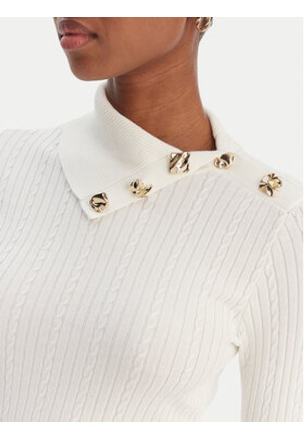 Guess Sweter W6RR07 Z2YK2 Écru Regular Fit. Materiał: wiskoza