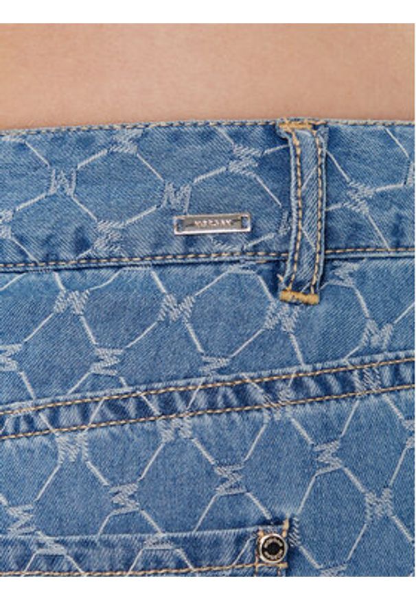 Morgan Jeansy 252-PSTEL Niebieski Wide Leg. Kolor: niebieski