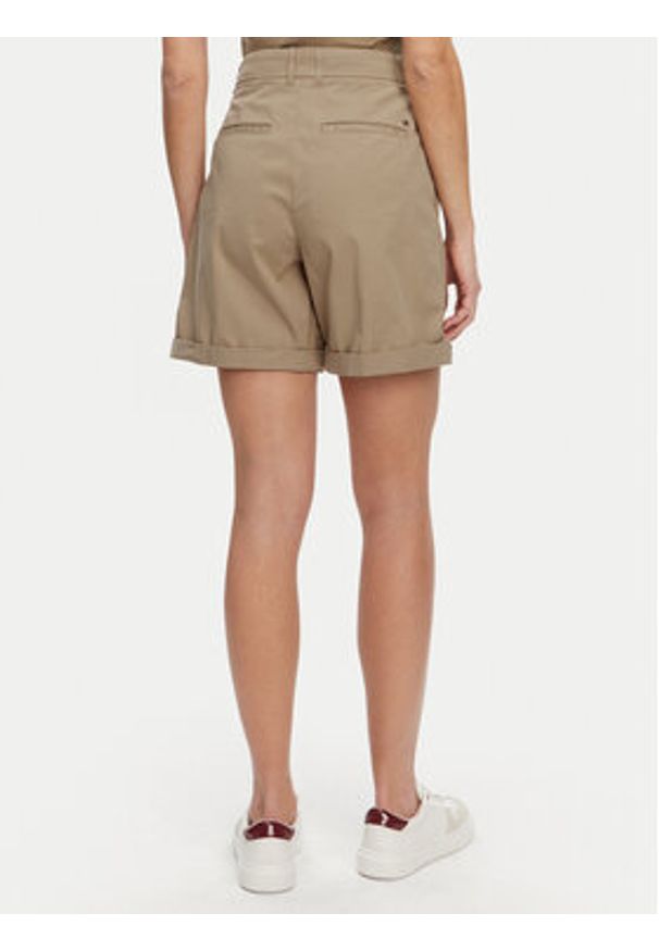TOMMY HILFIGER - Tommy Hilfiger Szorty materiałowe WW0WW42457 Beżowy Regular Fit. Kolor: beżowy. Materiał: bawełna