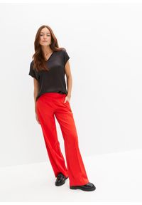 bonprix - Shirt z satynową wstawką. Kolor: czarny. Materiał: satyna #3