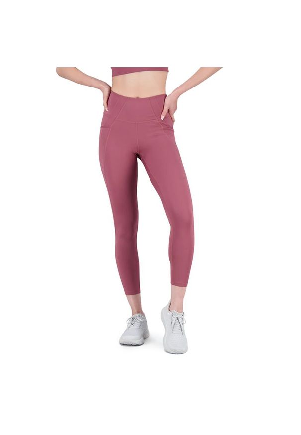 Legginsy New Balance WP21112WAD - różowe. Stan: podwyższony. Kolor: różowy. Materiał: materiał, poliester. Styl: sportowy. Sport: fitness