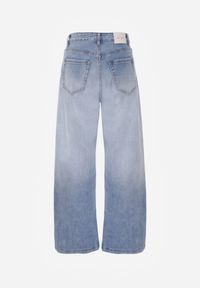 Renee - Niebieskie Jeansy Szerokie z Wytarciami High Waist Calale. Stan: podwyższony. Kolor: niebieski #3