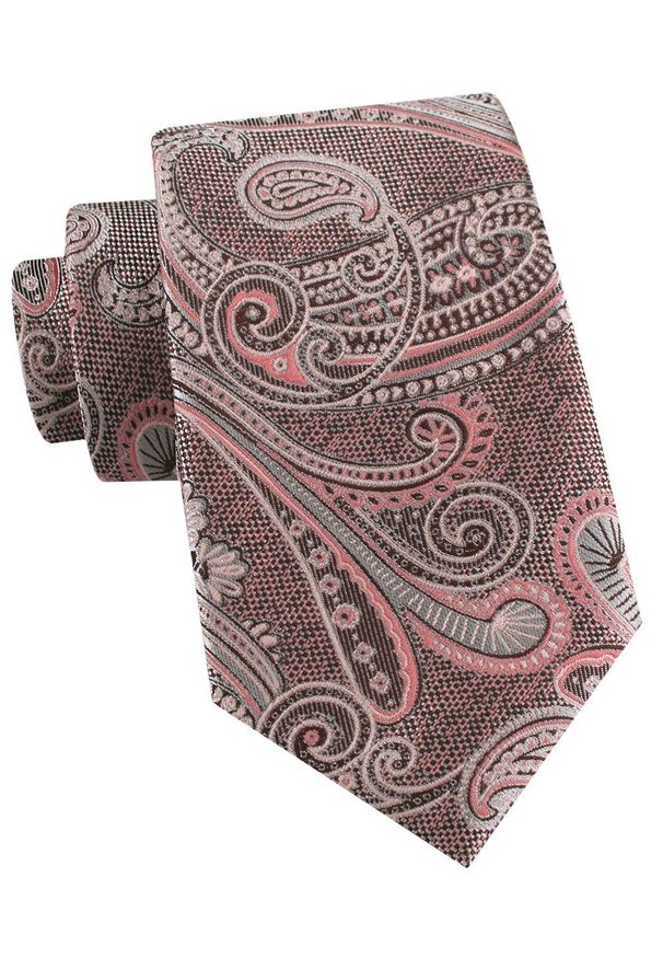 Męski Krawat - Odcienie Bladego Różu, Wzór Orientalny - Alties. Kolor: różowy. Materiał: tkanina. Styl: elegancki, wizytowy